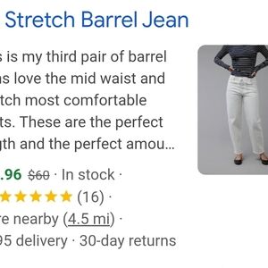 American Eagle Outfitters White Barrel Leg Jeans